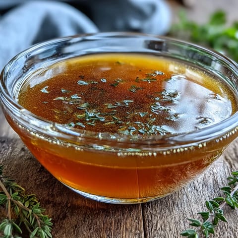 Golden vegetable broth from scraps, steaming hot, a comforting, savory aroma.