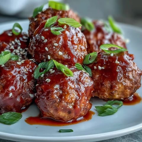 Tender Sweet and Sour Crock Pot Meatballs bubbling in a crock pot, garnished with green onions and sesame seeds for dinner.