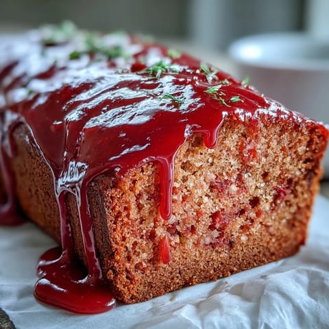 Freshly baked Blood Orange Loaf Cake with poppy seeds and marzipan, glazed and ready for a cozy afternoon tea slice.