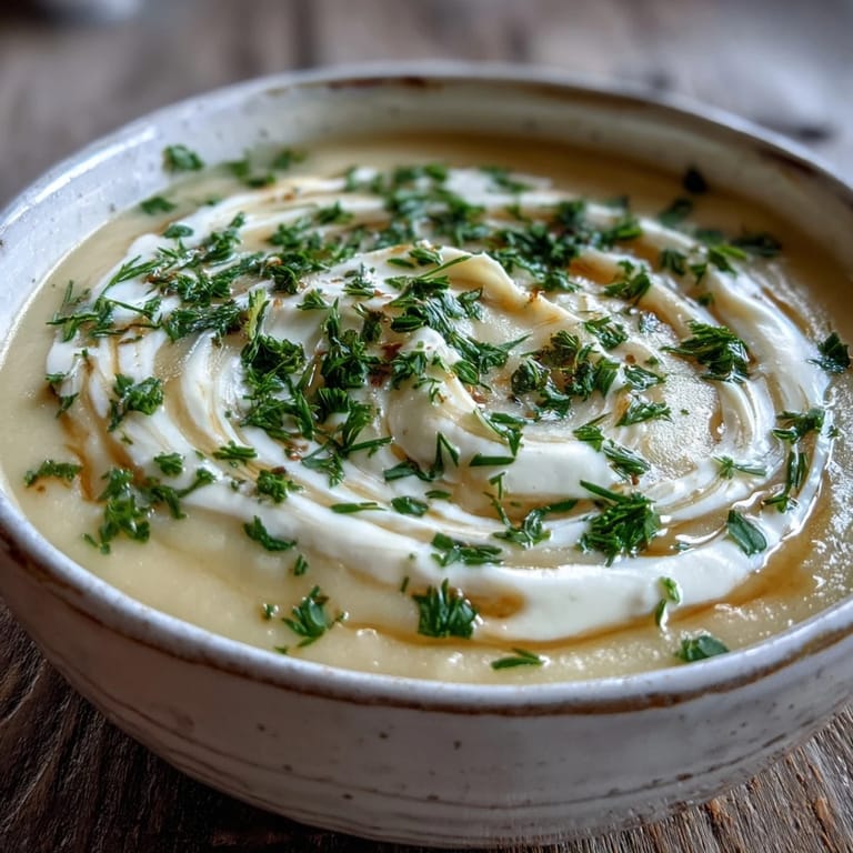 Golden roasted Parsnip and Herb Soup, a warm, comforting bowl.