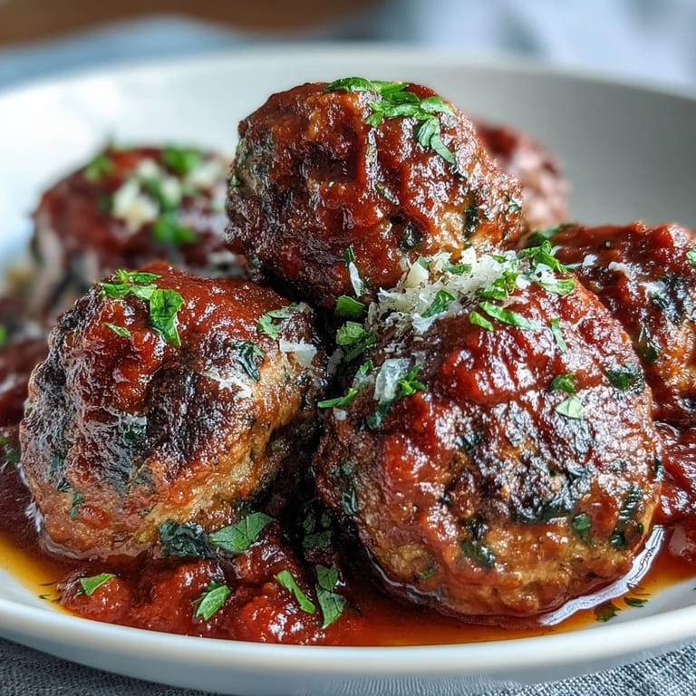 Housewarming party-ready slow cooker meatballs in marinara, a hearty appetizer or main dish for any gathering.  