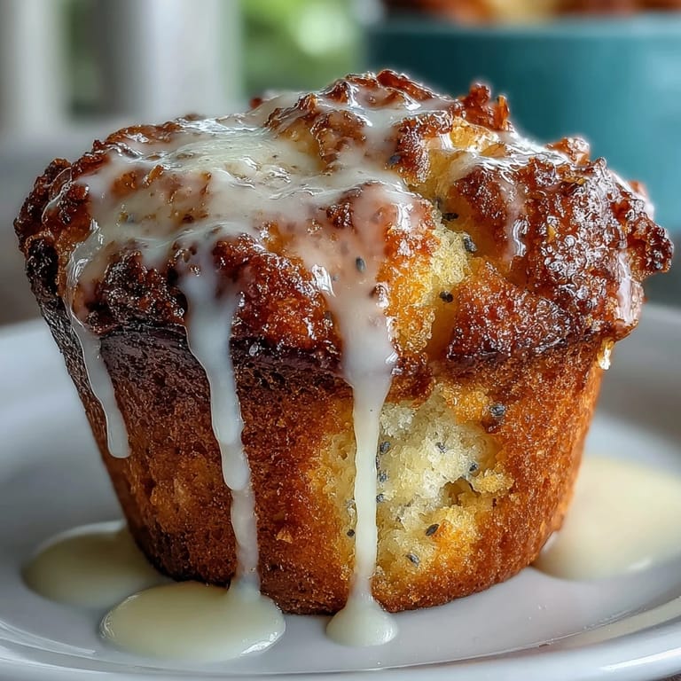 Fluffy lemon poppy seed muffins topped with a sweet lemon glaze, ideal for breakfast or afternoon tea.