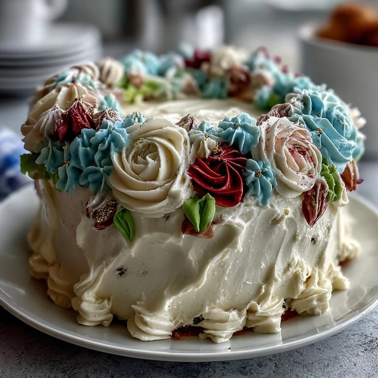 Rich vanilla cake layers covered in vibrant floral buttercream, an artistic centerpiece for any Taurus celebration.