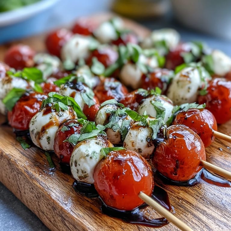Appetizing mini Caprese salad skewers ready to serve, showcasing fresh ingredients.