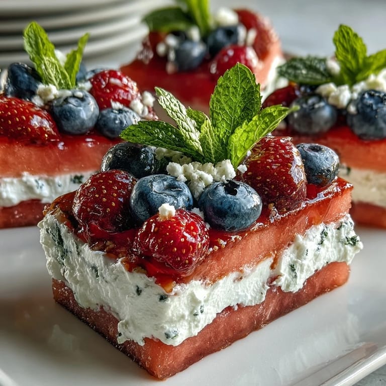 Refreshing watermelon pizza dessert, showcasing colorful fruits and a luscious whipped cream layer.