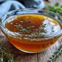 Golden vegetable broth from scraps, steaming hot, a comforting, savory aroma.