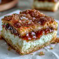 Easy Cinco de Mayo Sopapilla Cheesecake Bars with flaky crescent dough and creamy cinnamon-sugar topping